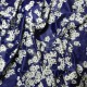 Tissu ameublement velours "Printemps au Japon" bleu Thevenon