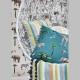 Coussin réalisé avec "On Safari" reef - Tissu pour enfants Collection Big Adventure Prestigious Textiles 