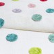 "Pom Pom" rainbow - Rideau à oeillets Fabrication Française motifs pompons brodés - Prestigious Textiles