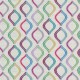 Vue d'ensemble du tissu fantaisie brodé "Spinning Top" rainbow - Collection Big Adventure Prestigious Textiles