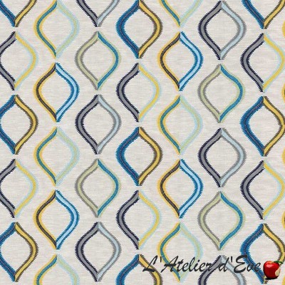 Fabric upholstery embroidered "Spinning Top" Collection Big Adventure Prestigious Textiles