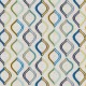 Motif du tissu ameublement brodé "Spinning Top" reef - Big Adventure Prestigious Textiles