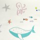 Tissu pour enfant brodé thème mer et plage "Splash" rainbow - Collection Big Adventure Prestigious