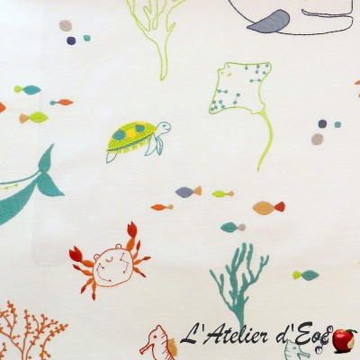 Embroidered canvas sea and beach "Splash" Collection Big Adventure Prestigious Textiles