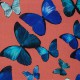 Trinity - Rideau à oeillets Made in France coton papillons - Rose foncé - Thevenon
