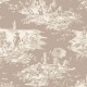 Histoire d'eau -609915A fond beige Toile de jouy coton grande largeur Thevenon vendue au mètre