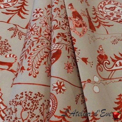 Cotton fabric christmas/mountain "Bellevue" Thevenon