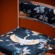 "Tsuru" velours bleu nuit Tissu japonisant Thevenon