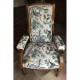 "La jungle des animaux" Fauteuil Voltaire recto en tissu ameublement coton Thevenon