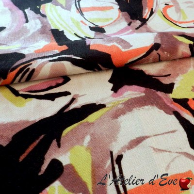 Visages multicolore- Tissu ameublement tapissier Art Deco au mètre Casal en mouvement