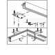 Ceiling support for Cosmo profiles Houlès linkage