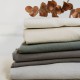 Tissu coton/lin recyclé vendu au mètre et à la pièce Elite coloris blanc, écru, vert de gris et naturel Thevenon