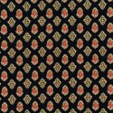 Coupon 100x150cm "Calisson noir-jaune" Tissu Valdrôme Fabrication française