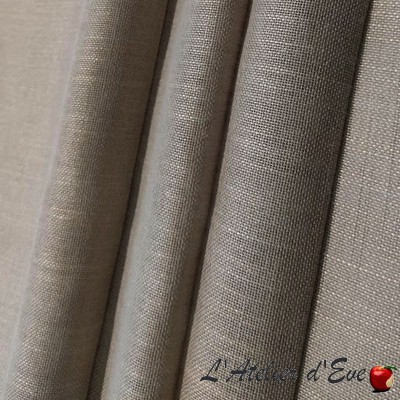 Non-fire sheer curtain M1 linen look "Secura B1 1726/300" Made in France Bautex