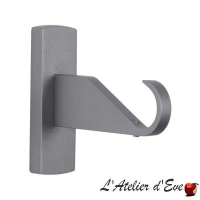 Supports mur 80 mm Gris acier Tube tringle rideaux Bastide Houlès