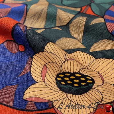 Floral linen fabric "Idris"