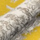 Histoire d'eau -jauneToile de jouy coton grande largeur Thevenon vendue au mètre