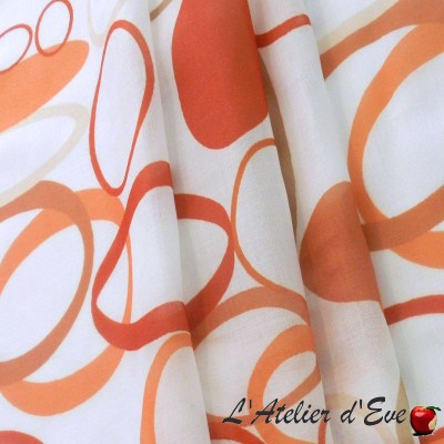 Secura 1721/270 orange - Rideau non feu M1 | Voilage à oeillets Made in France Bautex