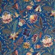 Euphoria bleu - Tissu ameublement coton fleuri au mètre et à la pièce - Thevenon