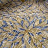 Chaman marine fond ocre - Détails tissu ameublement 100% coton ameublement et siège Thevenon