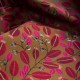 Life Style rose fond camel - Rideau Made in France tissu coton fleuri Thevenon 2