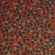 Life Style vert fond mandarine - Tissu ameublement lin/viscore au mètre Thevenon