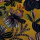 Orphée multicolore fond kaki- Tissu fleuri ameublement et siège Thevenon