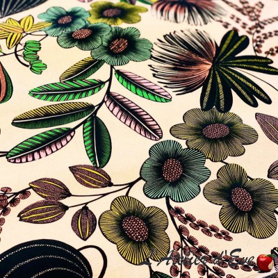 Toile de coton fleurie "Orphée" Thevenon