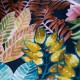 Goa marine - Rideau coton Made in France - Rideau fleuri à oeillets Thevenon