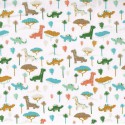 Coupon 1mx1m50 "Jurassic blanc" cotonnade enfant imprimée