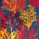 Linen fabric "The Corals" Thevenon