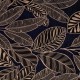 Yucatan noir fond marine - Tissu ameublement tapissier, jacquard fleuri au mètre - Thevenon