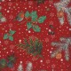 Coupon 1m x 1m50 "Noël rouge" cotonnade imprimée