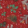 Coupon 1m x 1m50 Noël rouge cotonnade imprimée