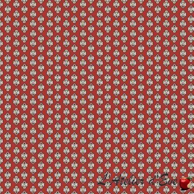 Coupon "Maillane rouge" 1m x 1m60 Cotton fabric Valdrôme French manufacture