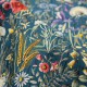 Oracle fond bleu canard - Tissu ameublement tapissier 100% coton motif fleurs Thevenon