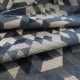 Grafika bleu gris - Motif tissu ameublement velours Made in France - Rideau moderne décoration intérieure Thevenon
