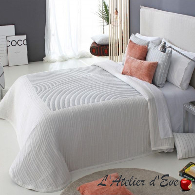 Couvre-lit moderne réversible côté blanc Buddy Reig Marti