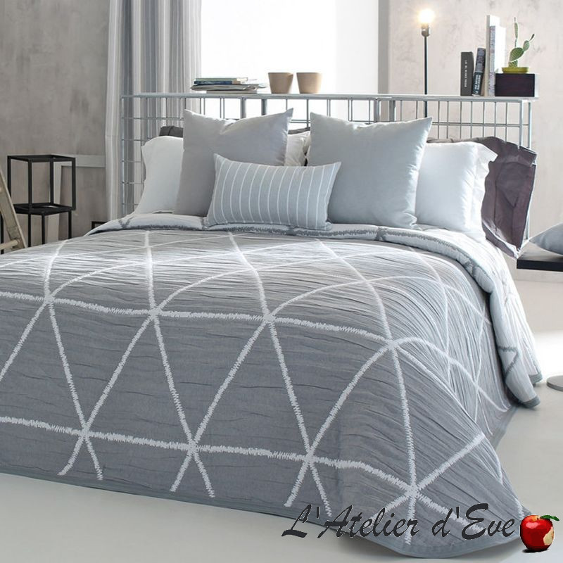 Couvre-lit moderne, jeté de lit gris - Double de Reig Marti