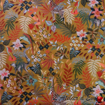 Coupon 150x300cm Zanzibar tissu sergé coton