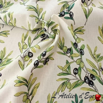 Olives-serviette-tissu-coton-Valdrome-Fabrication -rançaise