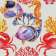 Tissu coton enduit thème mer "Les poissons" Thevenon