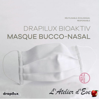 White bioaktiv fabric protective mask anti-bacterial treatment Mpt-drapilux