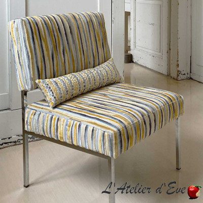 Fauteuil Olinda miel coordonné au coussin Mendoza miel