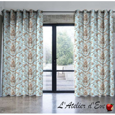 A pair of curtains toy canvas "Ludivine" Made in France Thevenon
