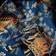 Bohemian Rhapsodi bleu | Tissu jacquard motif brodé au mètre Thevenon