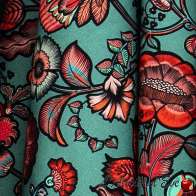 Rideau coton fleuri "Indienne" Fabrication Française