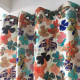 A pair of cotton curtains "Kimono Flowers" Made in France Thevenon