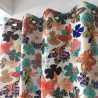 A pair of cotton curtains Kimono Flowers Made in France Thevenon