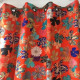 Rideau à œillets "Kimono Flowers" rouge Thevenon fabriqué en France